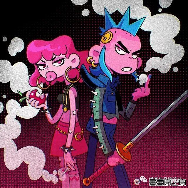 插画丨太酷了！明艳丰富的色彩，笔下美式风格的角色塑造，夸张乖离的街头氛围-34.jpg