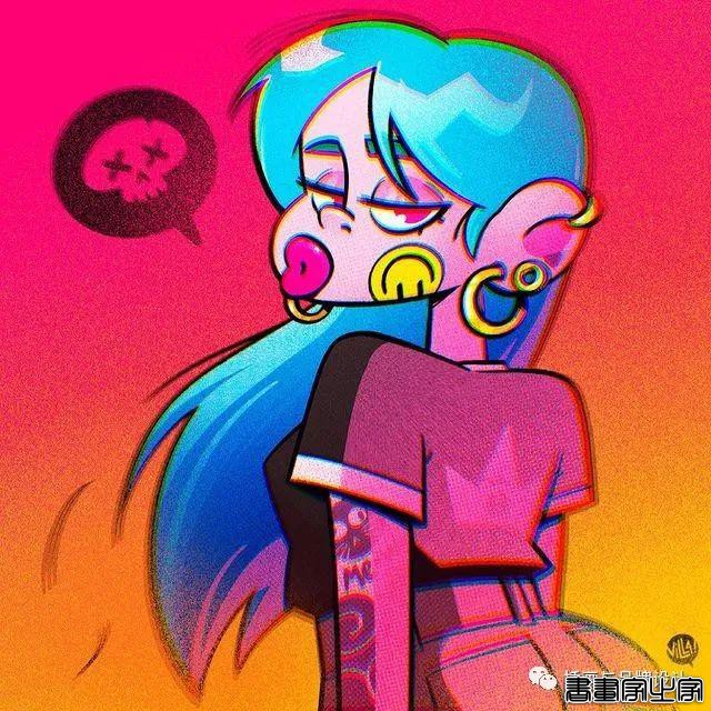 插画丨太酷了！明艳丰富的色彩，笔下美式风格的角色塑造，夸张乖离的街头氛围-39.jpg