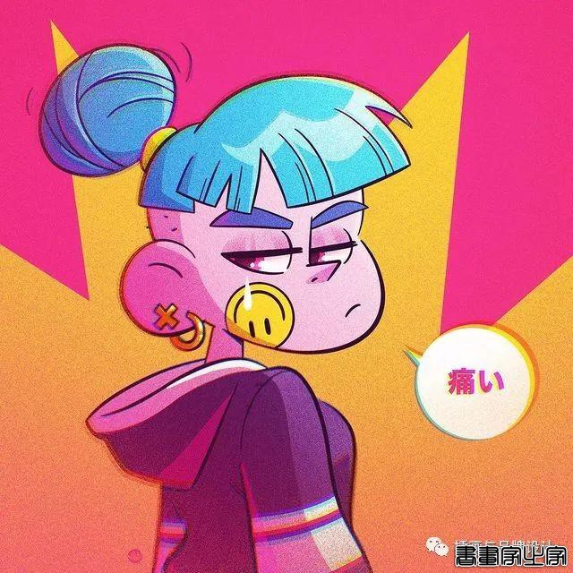 插画丨太酷了！明艳丰富的色彩，笔下美式风格的角色塑造，夸张乖离的街头氛围-44.jpg