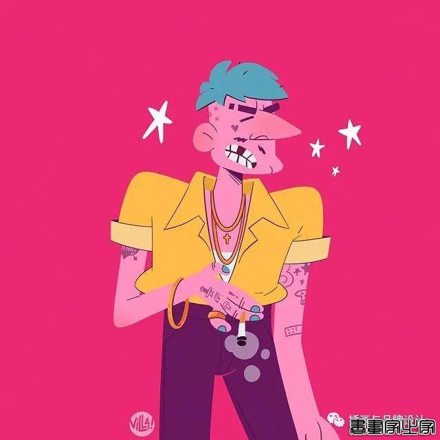 插画丨太酷了！明艳丰富的色彩，笔下美式风格的角色塑造，夸张乖离的街头氛围-53.jpg
