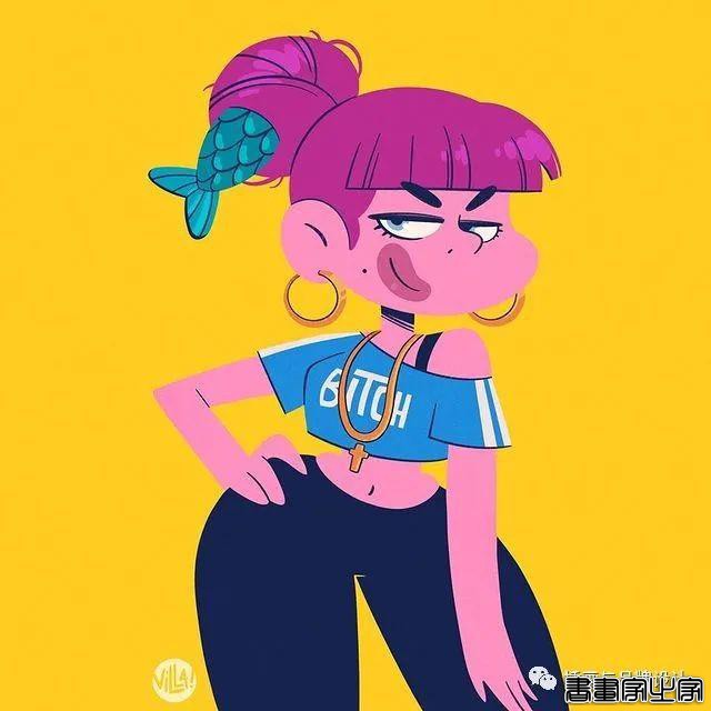 插画丨太酷了！明艳丰富的色彩，笔下美式风格的角色塑造，夸张乖离的街头氛围-56.jpg