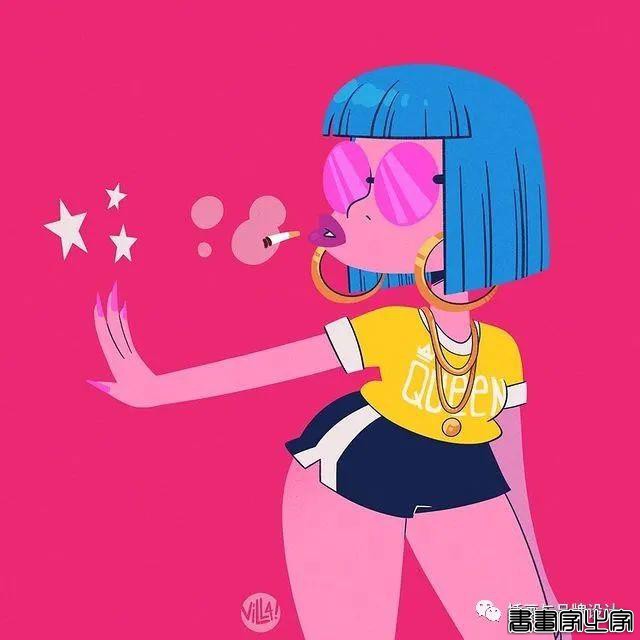 插画丨太酷了！明艳丰富的色彩，笔下美式风格的角色塑造，夸张乖离的街头氛围-58.jpg