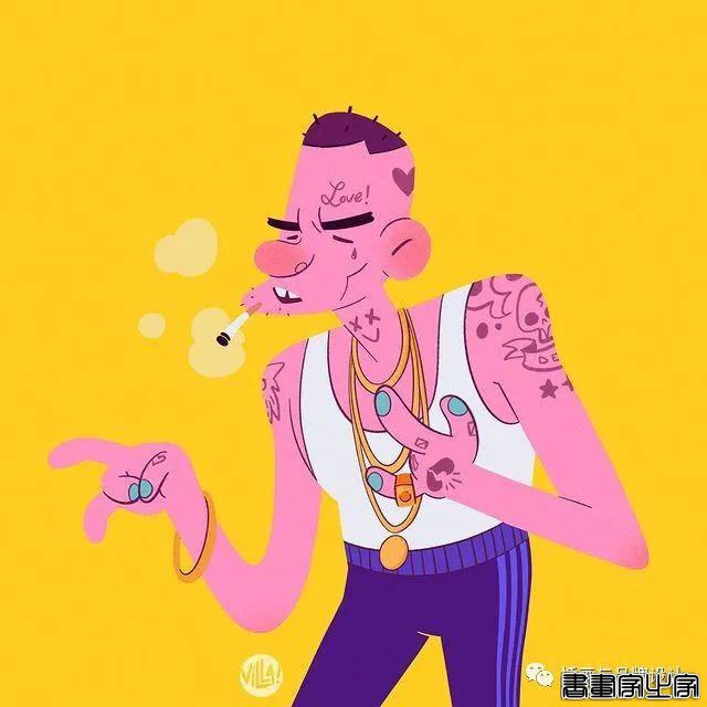 插画丨太酷了！明艳丰富的色彩，笔下美式风格的角色塑造，夸张乖离的街头氛围-57.jpg