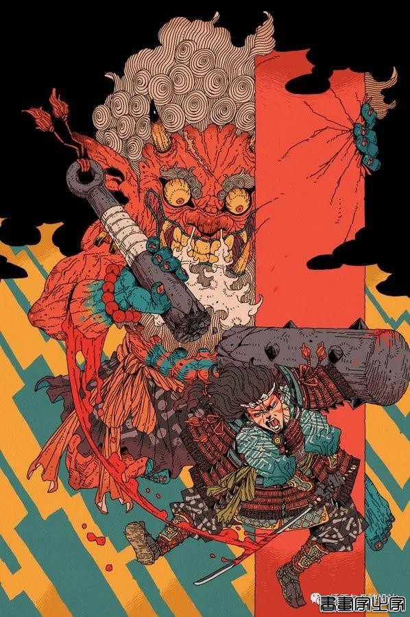 插画丨日式和风派幻想主义，用鲜艳的色彩演绎炸裂的鬼怪奇幻之旅-9.jpg