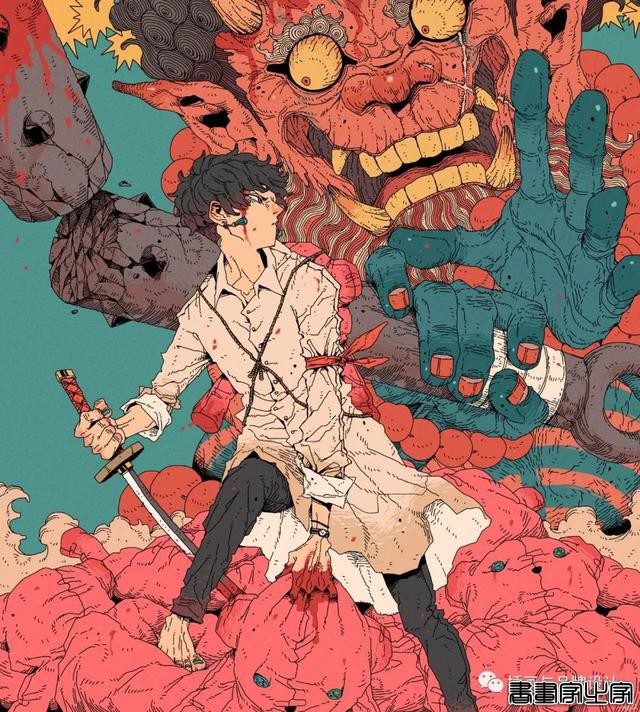 插画丨日式和风派幻想主义，用鲜艳的色彩演绎炸裂的鬼怪奇幻之旅-12.jpg