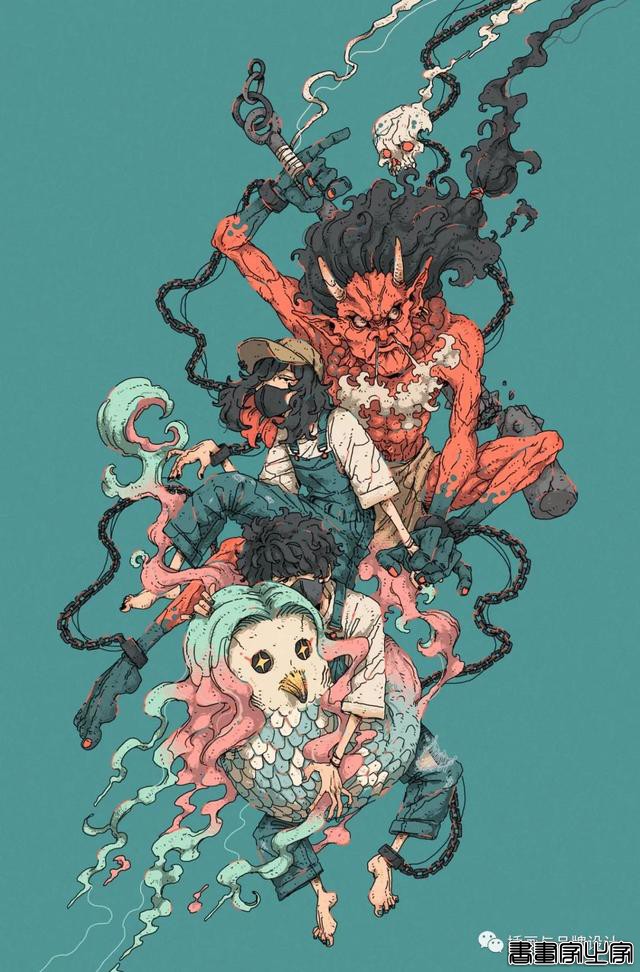 插画丨日式和风派幻想主义，用鲜艳的色彩演绎炸裂的鬼怪奇幻之旅-14.jpg