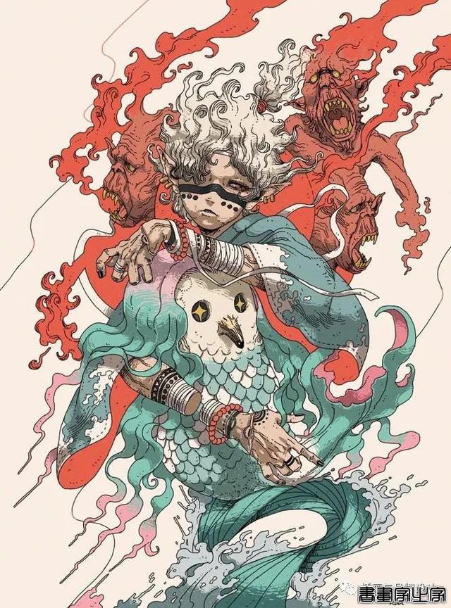插画丨日式和风派幻想主义，用鲜艳的色彩演绎炸裂的鬼怪奇幻之旅-22.jpg