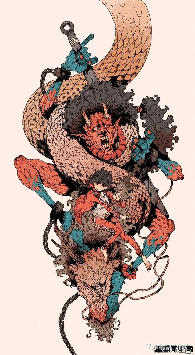插画丨日式和风派幻想主义，用鲜艳的色彩演绎炸裂的鬼怪奇幻之旅-30.jpg