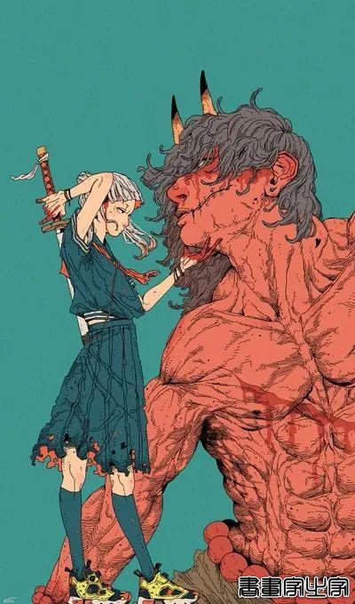 插画丨日式和风派幻想主义，用鲜艳的色彩演绎炸裂的鬼怪奇幻之旅-40.jpg