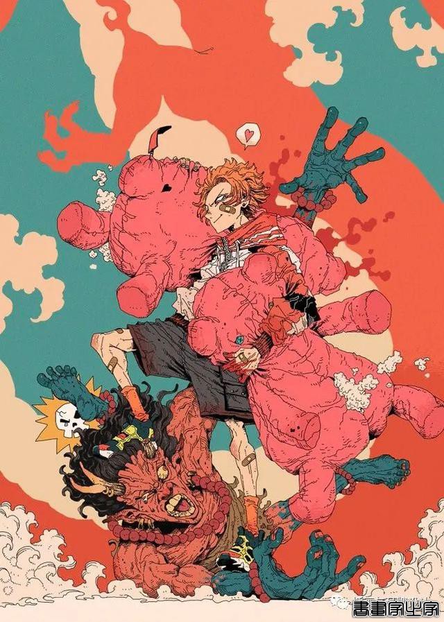 插画丨日式和风派幻想主义，用鲜艳的色彩演绎炸裂的鬼怪奇幻之旅-41.jpg