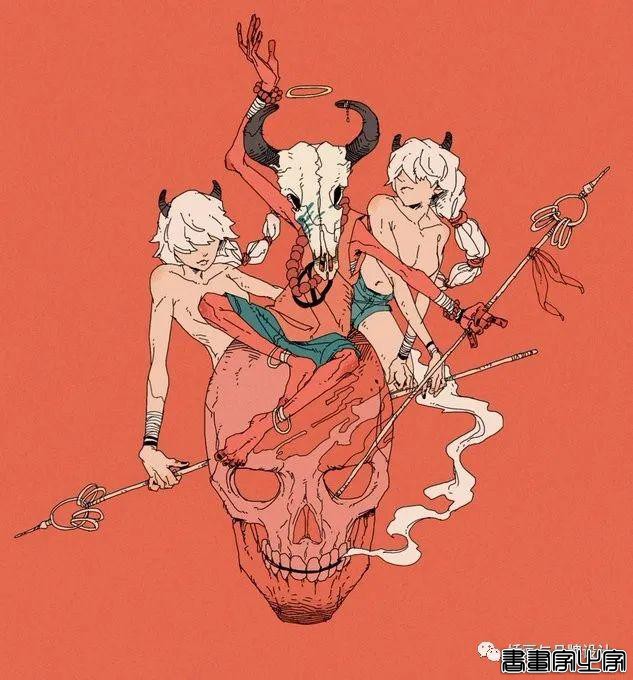 插画丨日式和风派幻想主义，用鲜艳的色彩演绎炸裂的鬼怪奇幻之旅-44.jpg