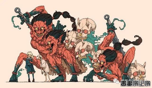 插画丨日式和风派幻想主义，用鲜艳的色彩演绎炸裂的鬼怪奇幻之旅-47.jpg