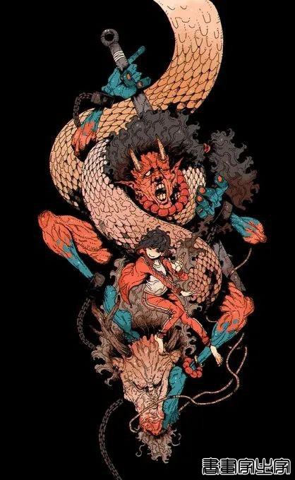 插画丨日式和风派幻想主义，用鲜艳的色彩演绎炸裂的鬼怪奇幻之旅-70.jpg