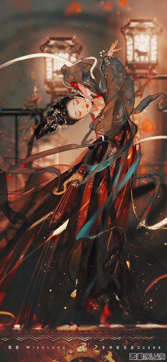 超美古风中国风插画壁纸，眠狼大作-10.jpg