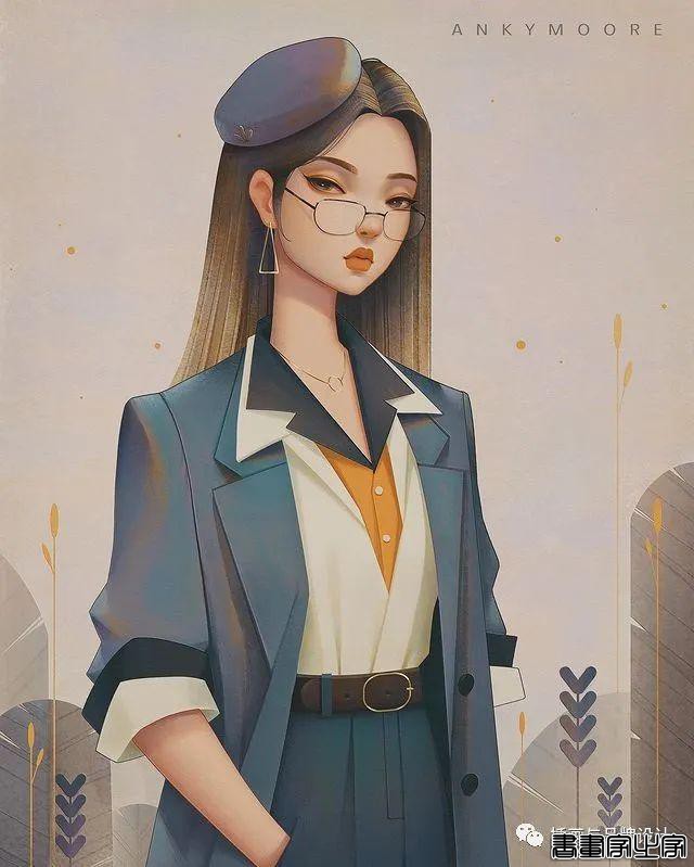 插画丨每张都是迪士尼在逃公主，气质神情拿捏都十分精准，看着十分舒适-9.jpg
