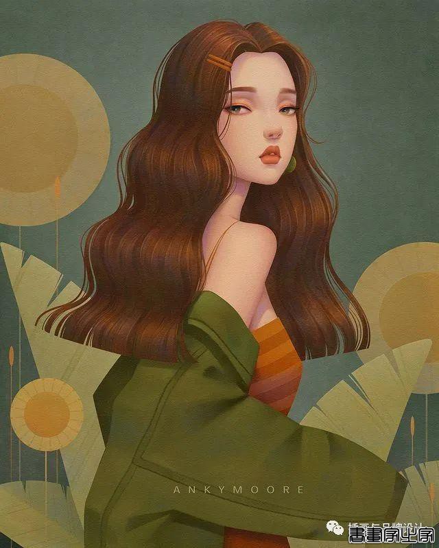 插画丨每张都是迪士尼在逃公主，气质神情拿捏都十分精准，看着十分舒适-21.jpg