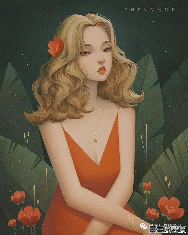 插画丨每张都是迪士尼在逃公主，气质神情拿捏都十分精准，看着十分舒适-23.jpg