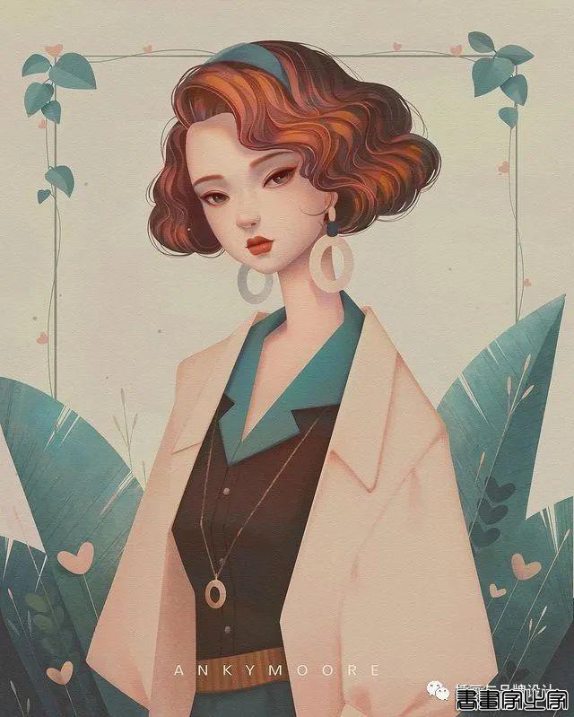 插画丨每张都是迪士尼在逃公主，气质神情拿捏都十分精准，看着十分舒适-22.jpg