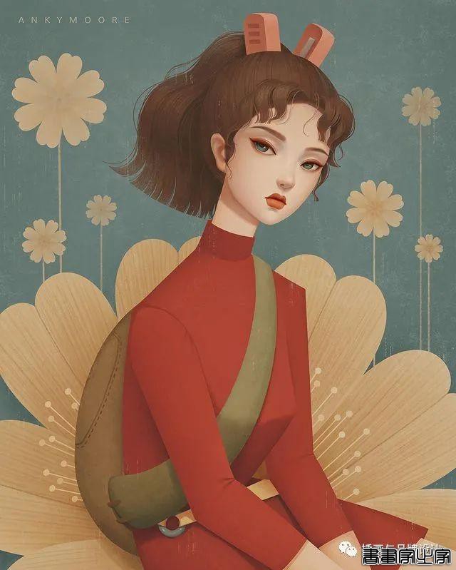 插画丨每张都是迪士尼在逃公主，气质神情拿捏都十分精准，看着十分舒适-33.jpg