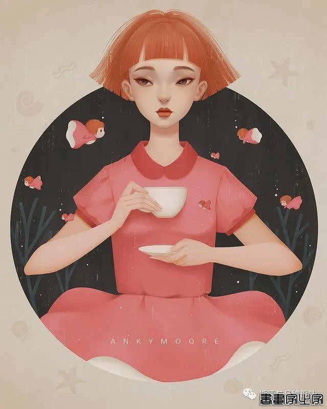 插画丨每张都是迪士尼在逃公主，气质神情拿捏都十分精准，看着十分舒适-37.jpg