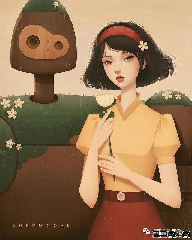 插画丨每张都是迪士尼在逃公主，气质神情拿捏都十分精准，看着十分舒适-39.jpg