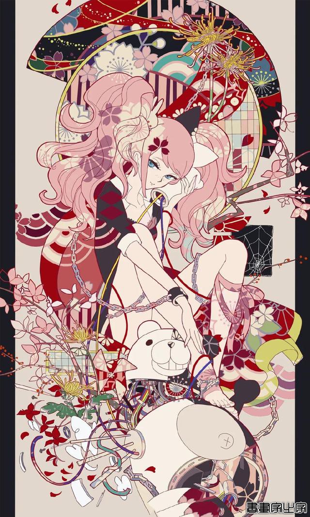 目不暇接的装饰图案，这样的少女插图，你喜欢这样的风格吗？-6.jpg