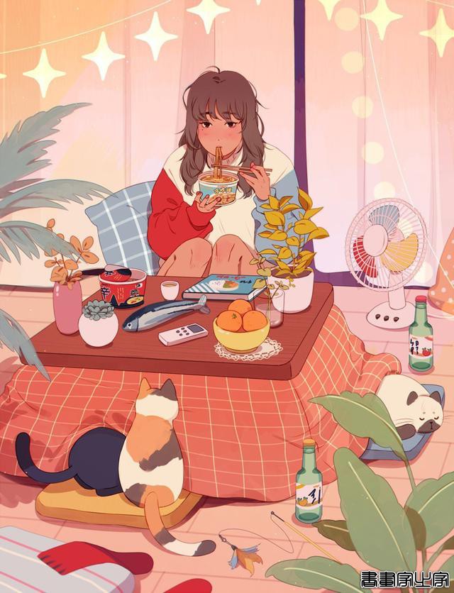 治愈系人物插画作品，色彩中有着独特的朦胧美-9.jpg