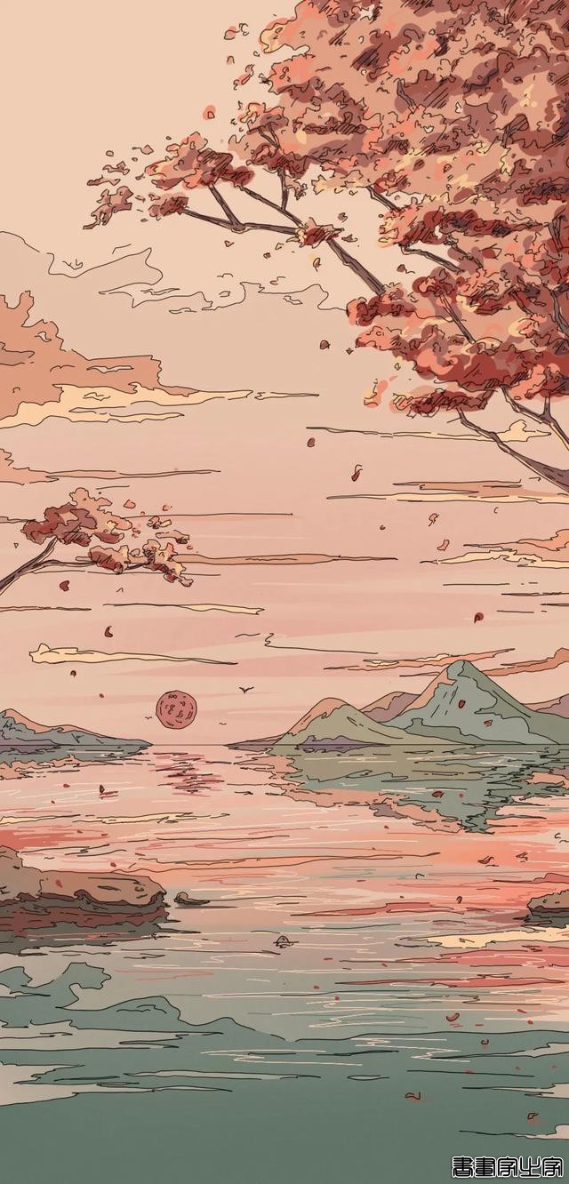 一组特别的手绘插画壁纸 | 开着月亮列车巡游-6.jpg