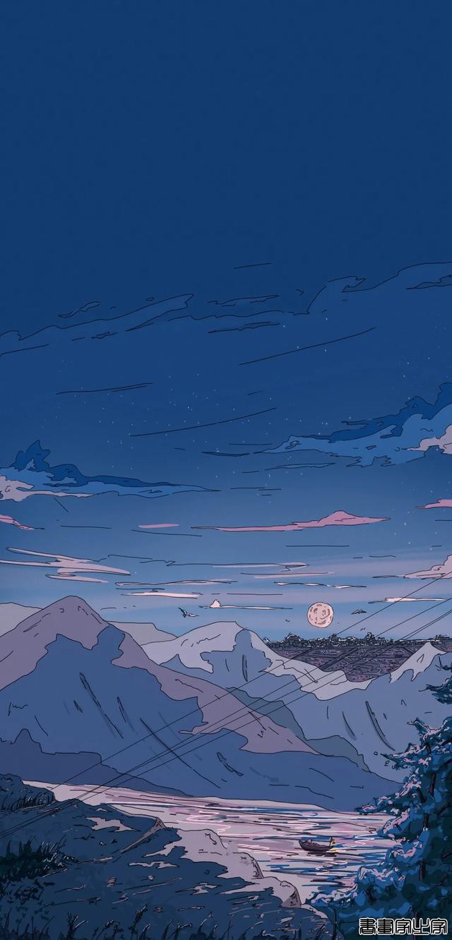 一组特别的手绘插画壁纸 | 开着月亮列车巡游-7.jpg