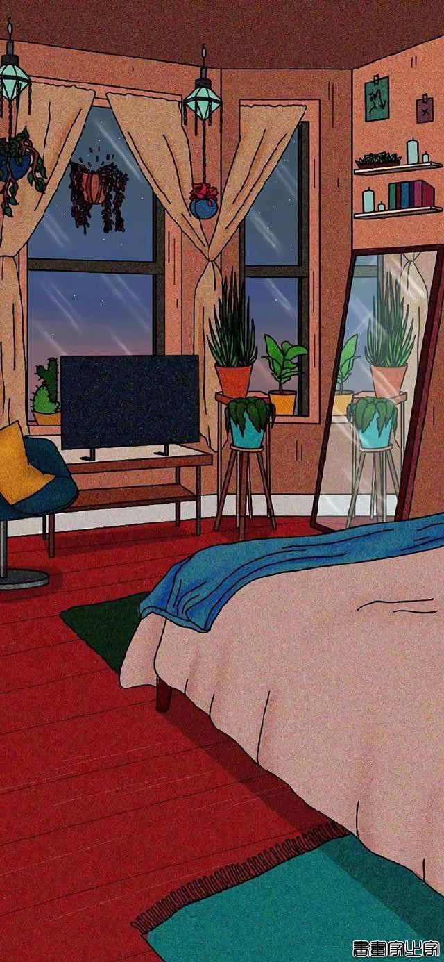 一组特别的手绘插画壁纸 | 开着月亮列车巡游-39.jpg