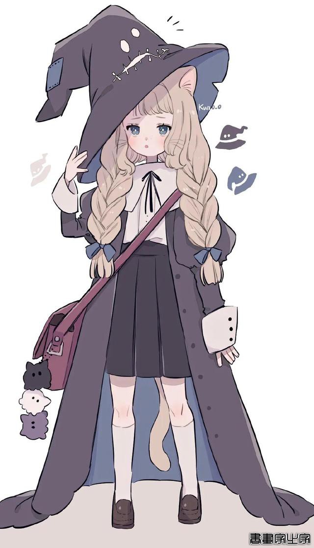 可爱的小魔女插画，画风超赞-5.jpg