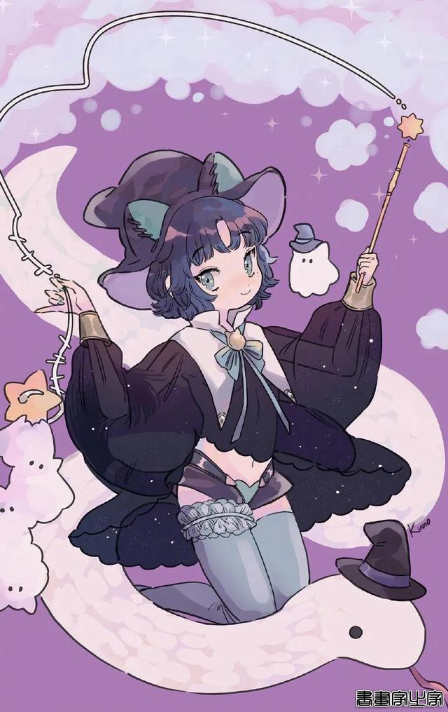 可爱的小魔女插画，画风超赞-15.jpg