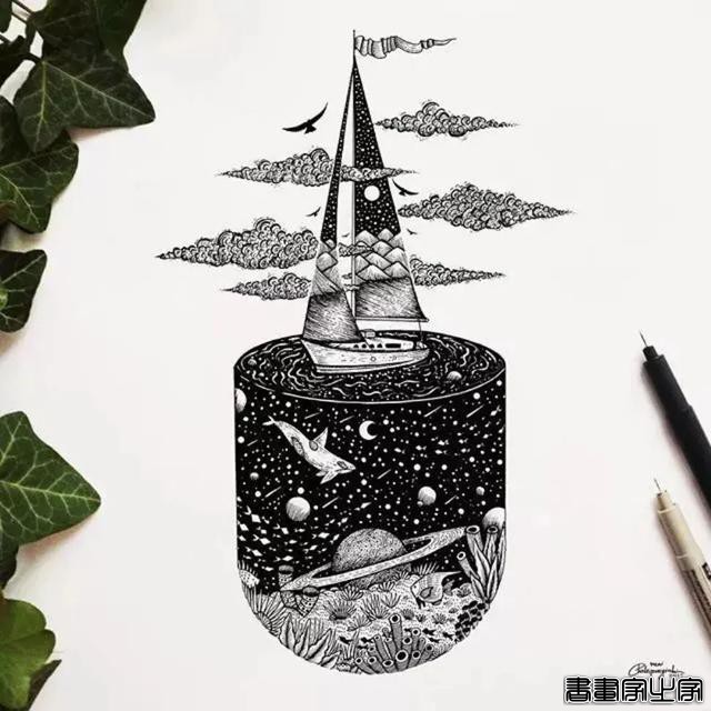 她笔下针管笔线描如此有趣且精致，看一眼，保证你喜欢上黑白插画-8.jpg