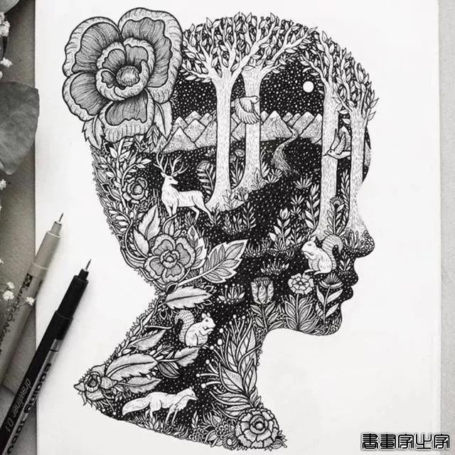 她笔下针管笔线描如此有趣且精致，看一眼，保证你喜欢上黑白插画-6.jpg