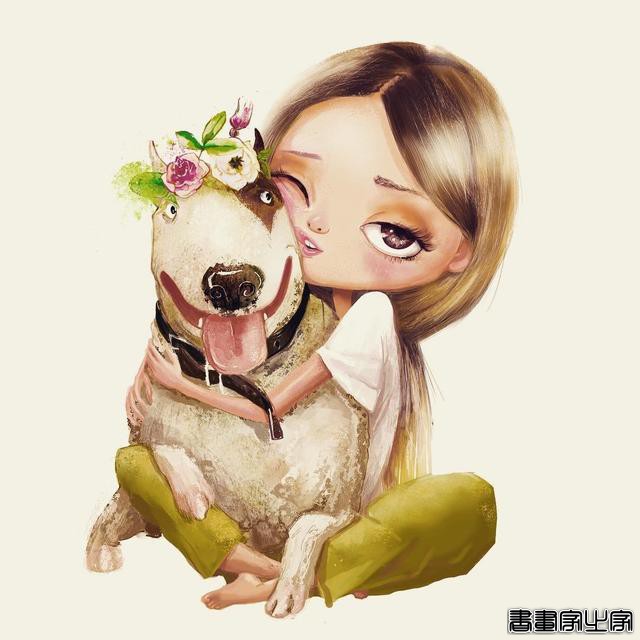 可爱的少女与呆萌的动物组成的插画，情绪饱满且治愈人心-15.jpg