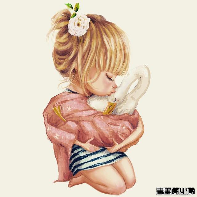可爱的少女与呆萌的动物组成的插画，情绪饱满且治愈人心-19.jpg