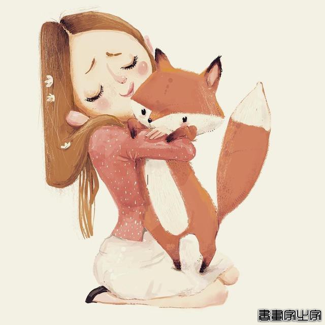 可爱的少女与呆萌的动物组成的插画，情绪饱满且治愈人心-21.jpg