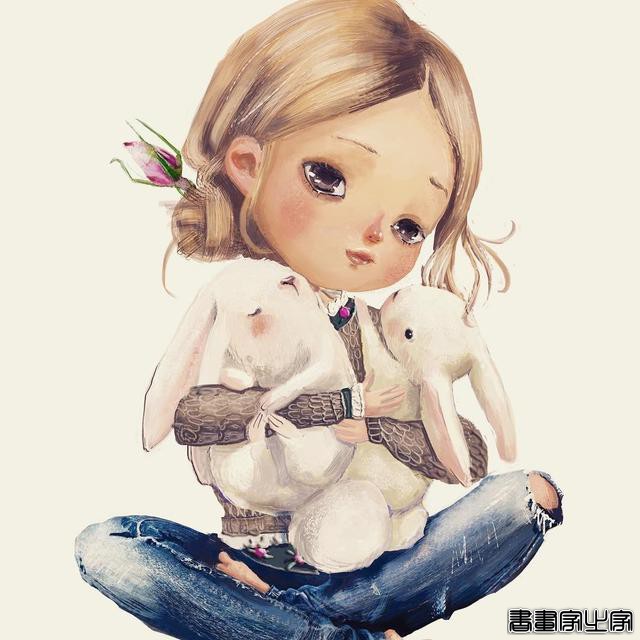 可爱的少女与呆萌的动物组成的插画，情绪饱满且治愈人心-22.jpg