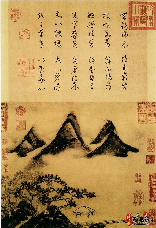 《春山瑞松图》作者宋代米芾_春山瑞松图高清全图