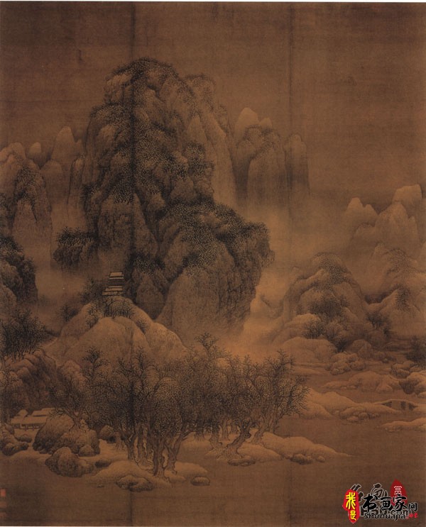 《雪景寒林图》作者宋代范宽_雪景寒林图高清全图赏析下载