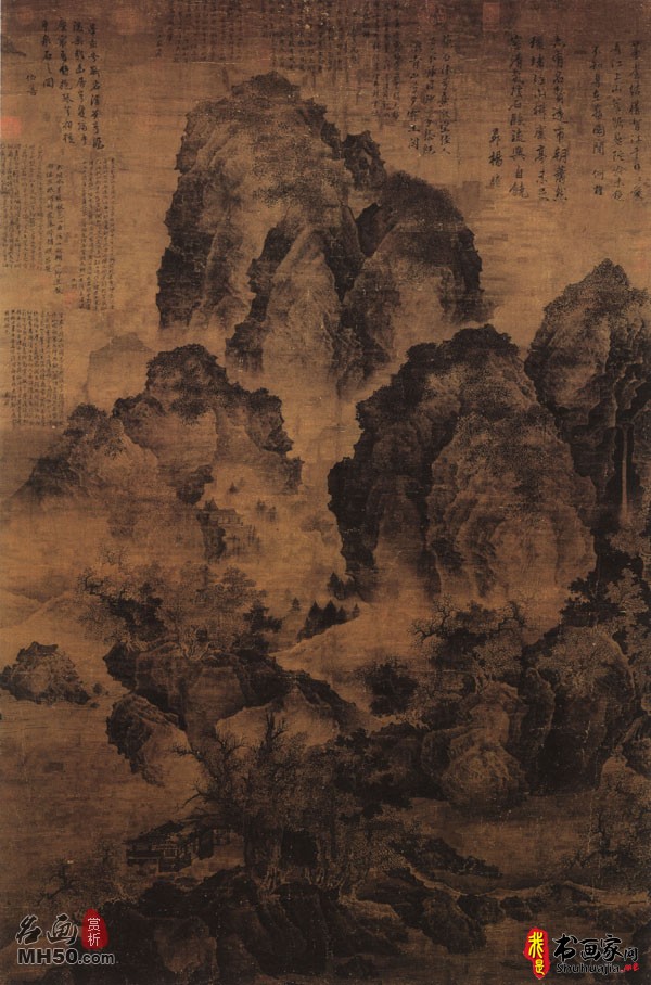 《临流独坐图》宋代范宽_临流独坐图高清全图赏析