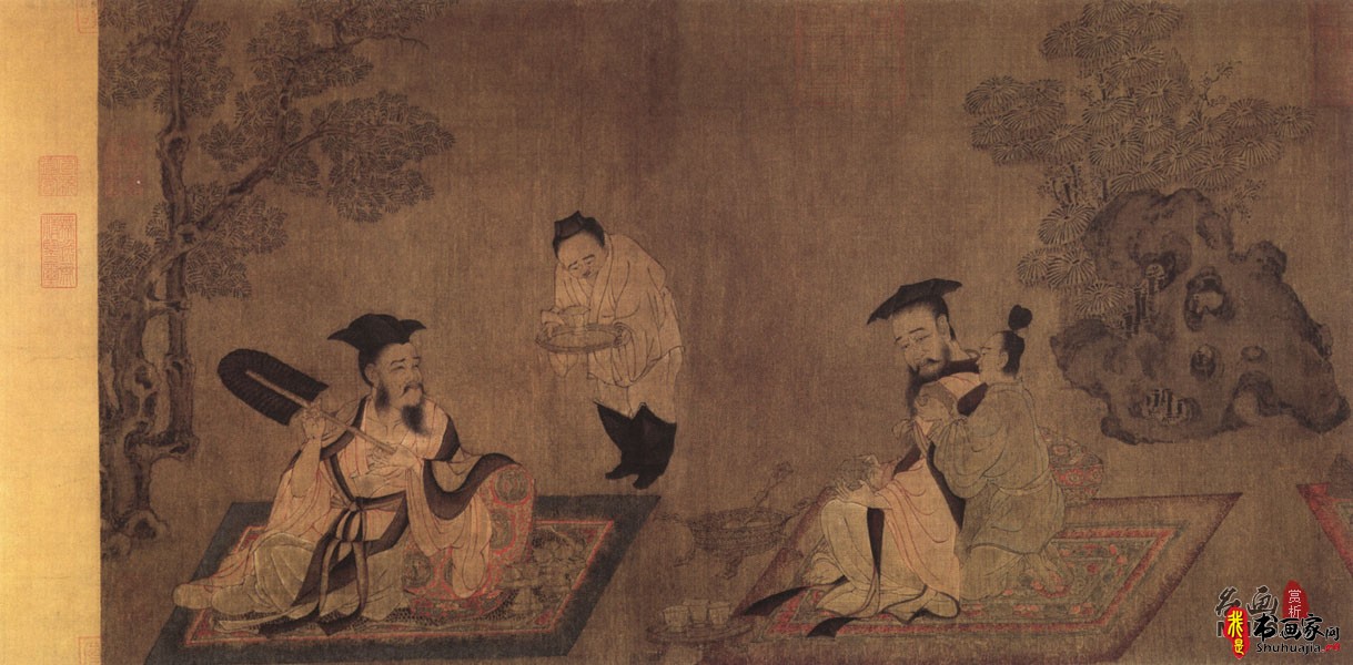 《高逸图》唐朝 孙位_高逸图高清全图赏析