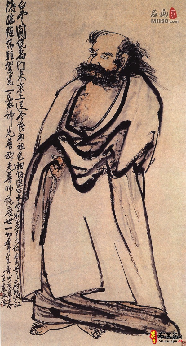 《达摩像》清代王震_达摩像高清全图赏析