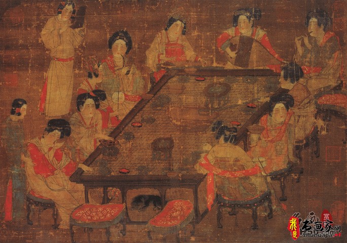 《宫乐图》唐代_宫乐图高清全图赏析