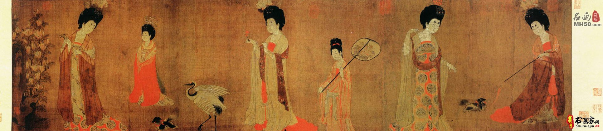 《簪花仕女图》唐代周昉_簪花仕女图高清全图赏析