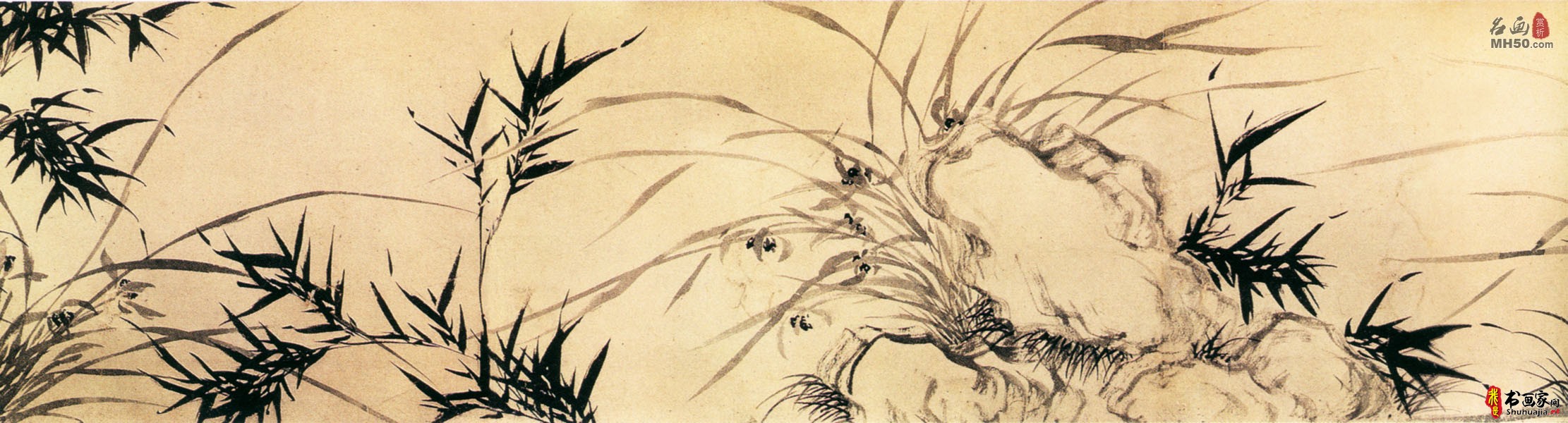 《兰竹图》明代文徵明_兰竹图高清全图赏析