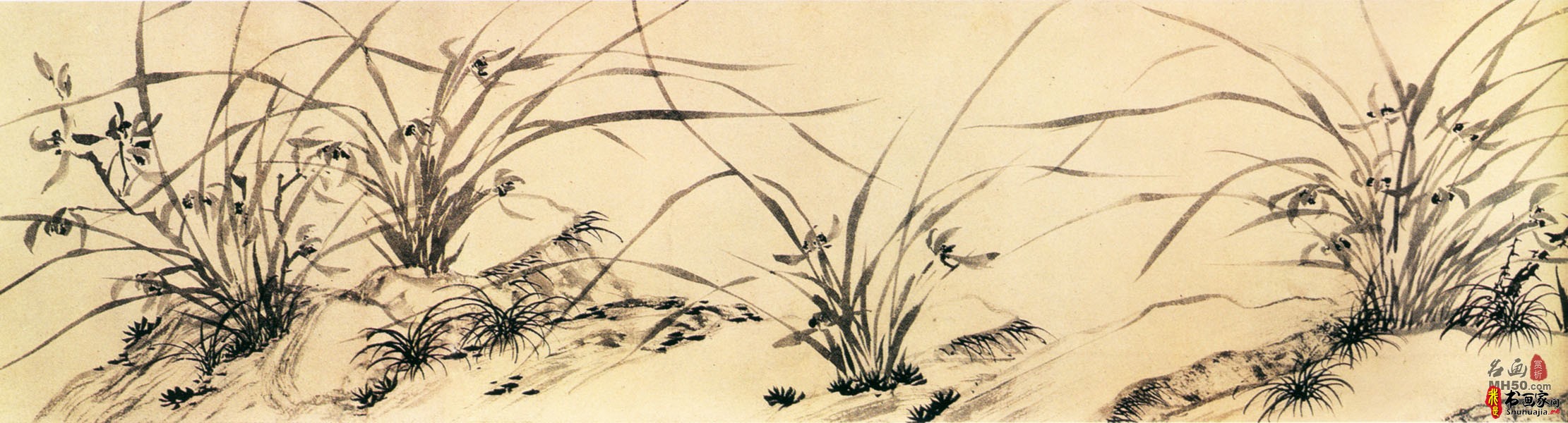 《兰竹图》明代文徵明_兰竹图高清全图赏析