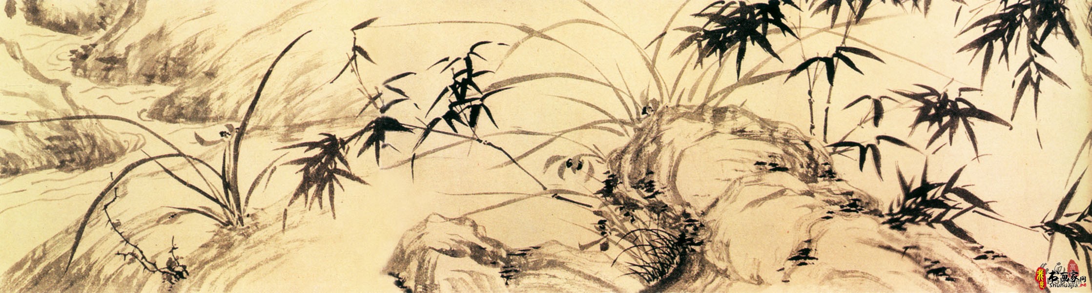 《兰竹图》明代文徵明_兰竹图高清全图赏析