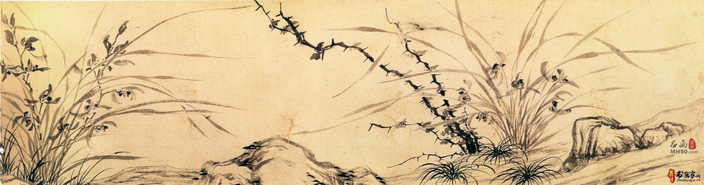 《兰竹图》明代文徵明_兰竹图高清全图赏析