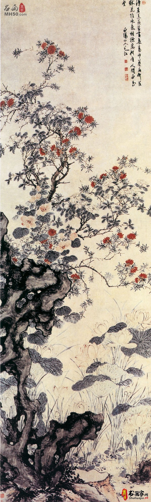 《溽暑花卉图》明代陈淳_高清全图赏析